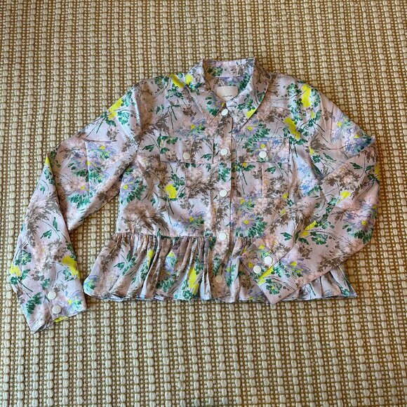 Cinq à Sept Avianna Floral Peplum-Hem Jacket - Picture 3 of 9